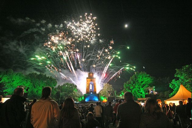 Impressionen vom Feuerwerk bei der Spreewälder Sagennacht in Burg (Spreewald)